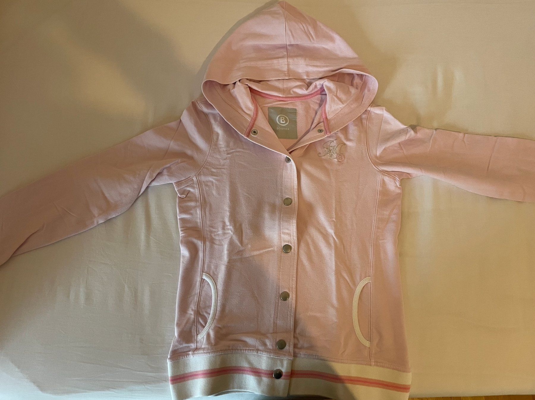 Bogner Maglioni & Felpe: BOGNER Light Pink Hooded Pullover/Jacket, Size S – Usato da Crans VD venduto da RM0709 1
