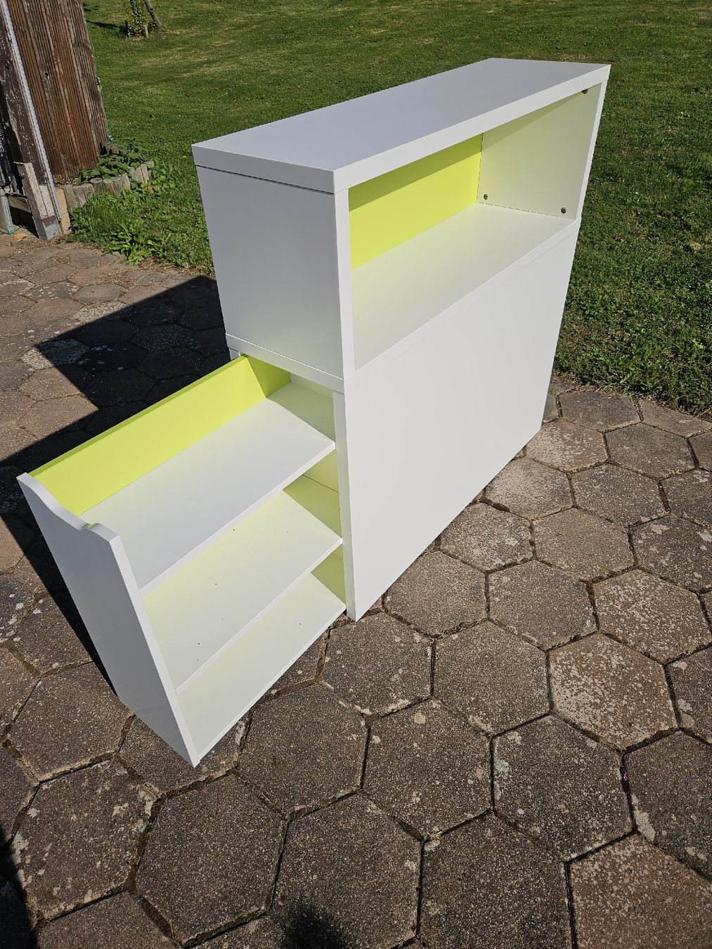 Ikea Scaffali: IKEA Bett-Regal weiss/grün – Usato da Detligen venduto da im.paradisli