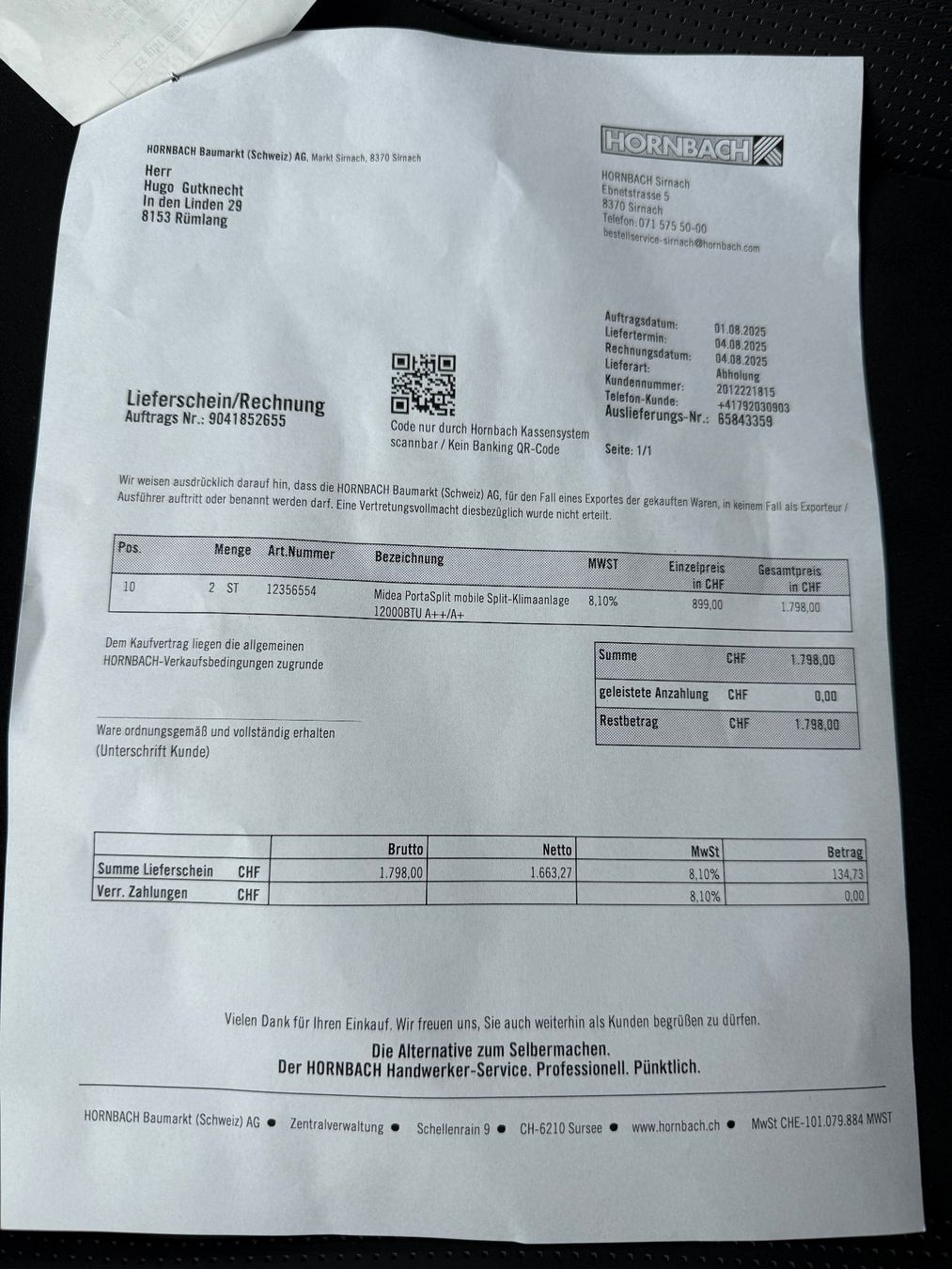 Midea Condizionatori: Klimagerät Midea Porta Split (Originalverpackt) – Nuovo e nell'imballaggio originale da Rümlang venduto da Hazel 2