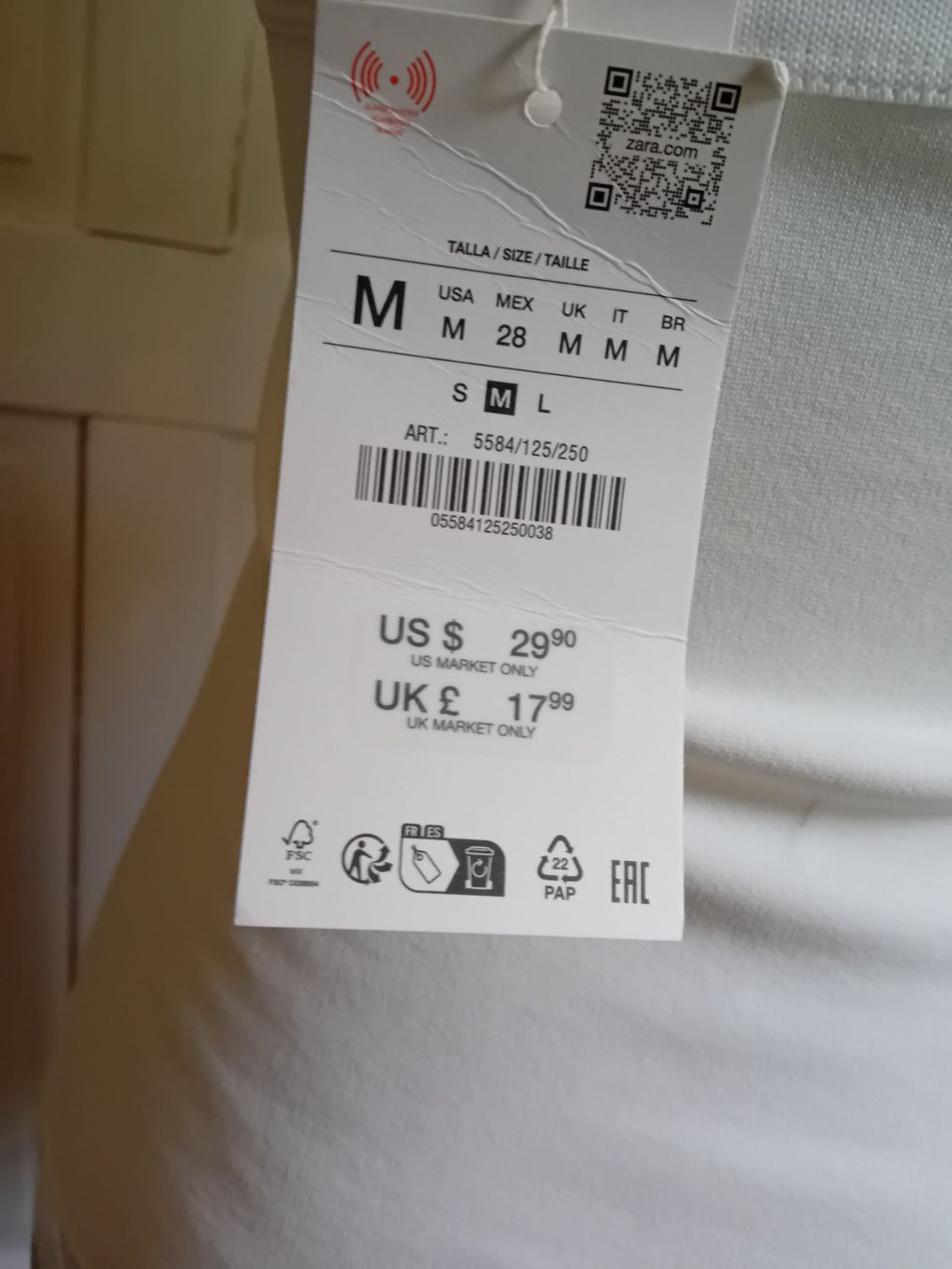 Zara Top: Top blanc Zara taille S, neuf – Nuovo e nell'imballaggio originale da Rüthi (Rheintal) venduto da titlis07 3