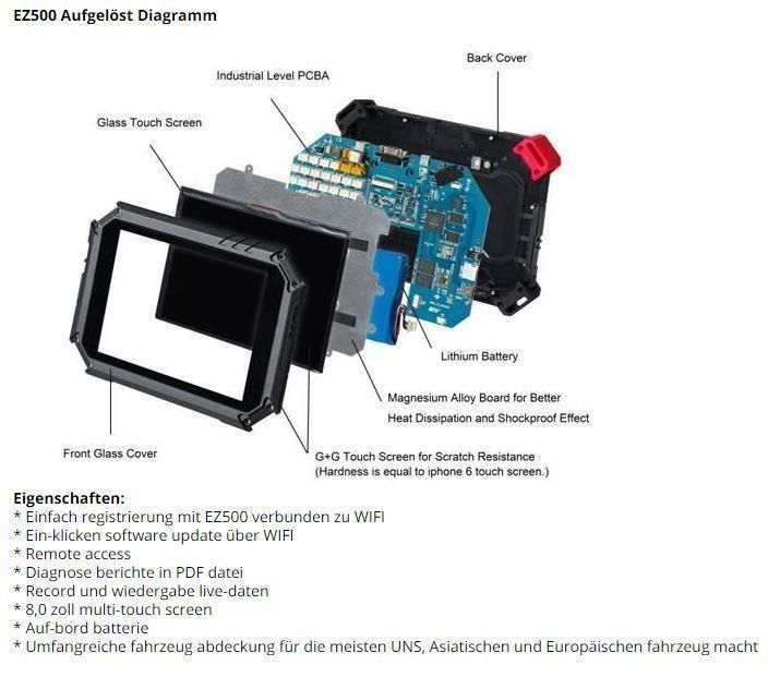 Tutti gli attrezzi: Original XTOOL EZ5OO WIFI OBD Diagnose – Nuovo e nell'imballaggio originale da Chur venduto da P0WER 3