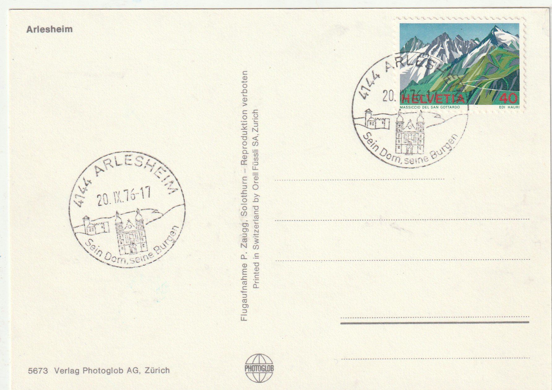 Cartoline postali: Arlesheim  Flugaufnahme – Usato da Lumbrein venduto da made02 1