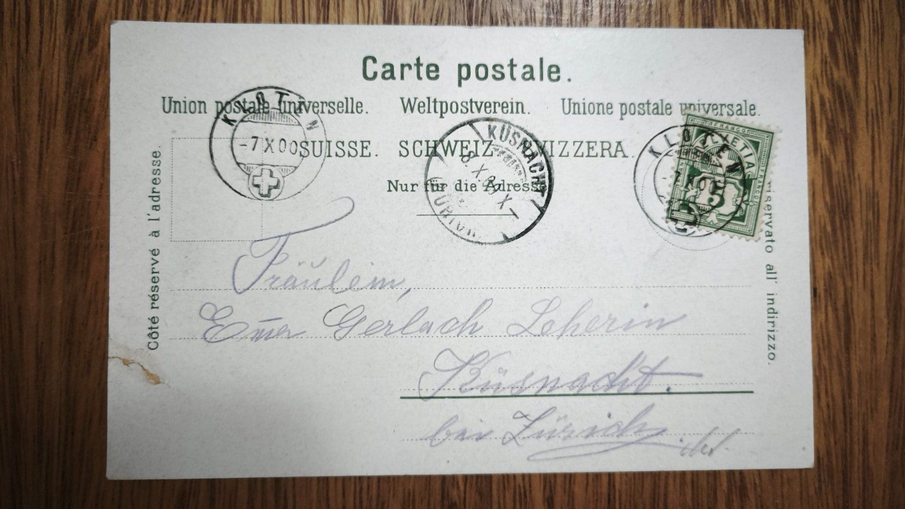 Cartoline postali: KLOTEN Litho Postkarte – Usato da Aesch BL venduto da Opirol 1