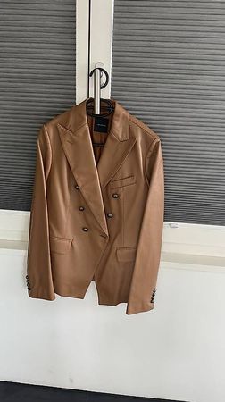 Tagliatore brauner Ledermantel Grösse M