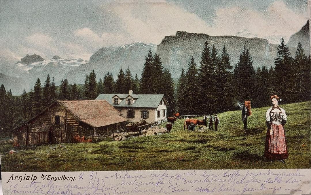 Cartoline postali: ARNIALP b/Engelberg – Usato da Delémont venduto da Domdom1