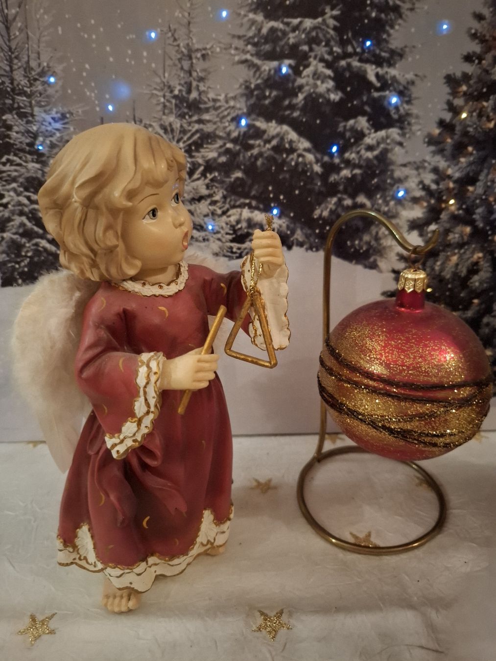 Tutte le decorazioni: MUSIZIERENDE ENGELI MIT WEIHNACHTSKUGEL AM MESSINGSTÄNDERLI – Nuovo (secondo la descrizione) da Gretzenbach venduto da schibaya 2