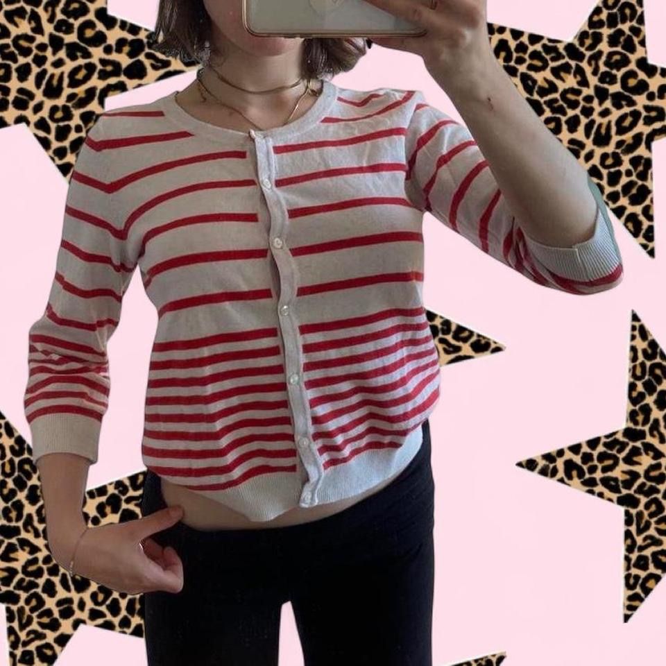 H&M Pulls & Sweat-shirts: white/red striped cardigan S H&M  – D'occasion à Spiegel b. Bern par pre1ovedthreads 2