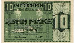 Mühlhausen 10 Mark 01.02.1919 VZ++-UNZ