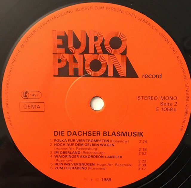 Dischi in vinile: Die Dachser Blasmusik (LP) – Usato da Grüningen venduto da azulmarron 3