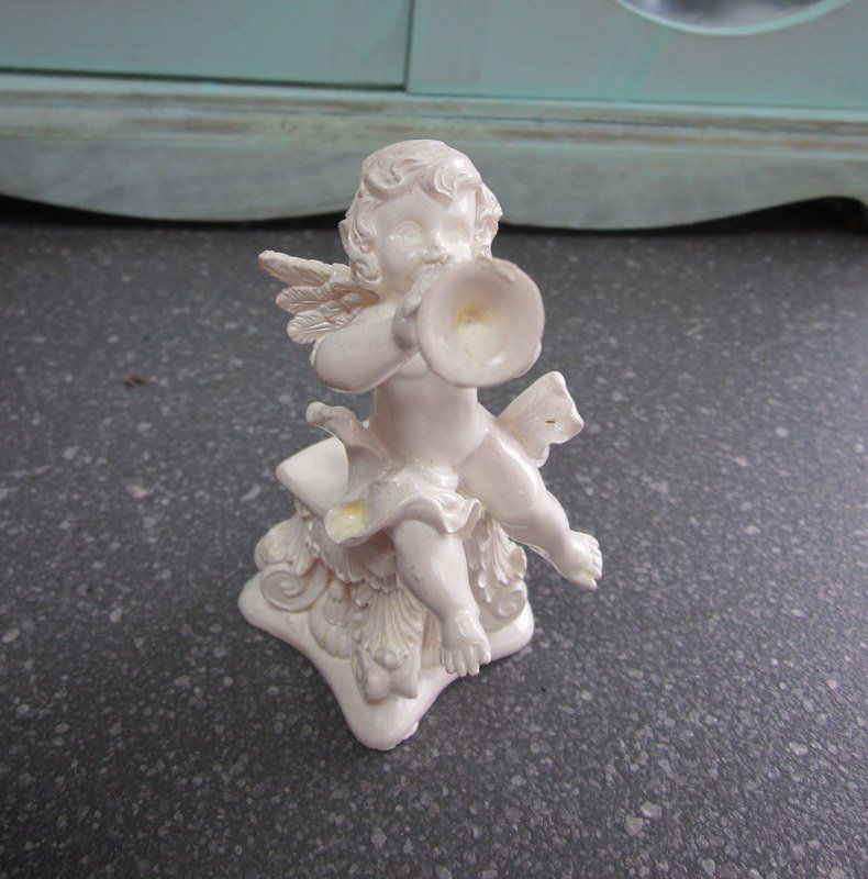 Statuette: Engel auf Sockel mit Trompete – Usato da Bischofszell venduto da Pfau0 4