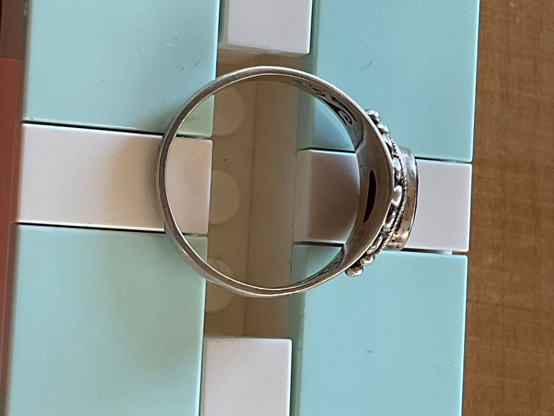 Anelli: Silberring mit Granat 7 Gr. 53 – Usato da Rümlang venduto da Sambas19 3