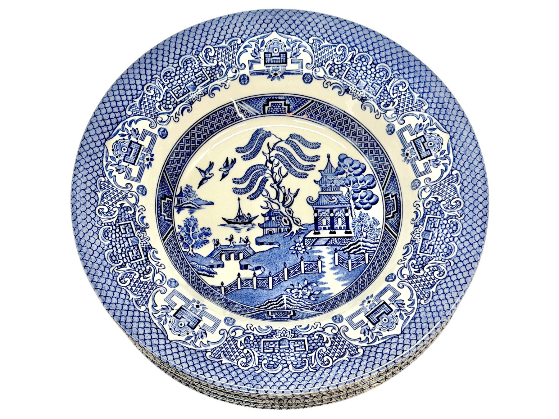 Set di piatti: 6 assiettes soupe English Ironstone Tableware LTD. EIT bleu – Usato da Morges venduto da 1tiquaire 6