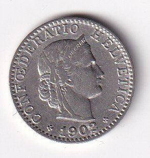 Tutti le monete: Schweiz 20 Rappen 1902 – Usato da Neuchâtel venduto da karlpierrino