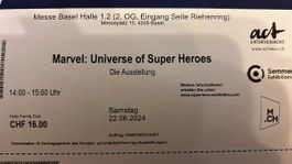 1 Ticket für Marvel Ausstellung in Basel 22.6.24 14.00-15.00
