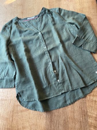 CECIL LEINENHEMD/BLUSE/HEMD GR.S/M Olivgrün LEINE