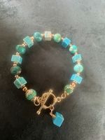 Armband mit Jaspis Perlen . Handarbeit 