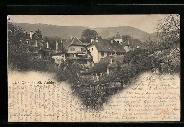 Cartoline postali: Saint Aubin, Ortsansicht mit der kleinen – Usato da Berlin venduto da bartko-reher
