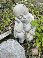 Meditierender Buddha Steinfigur Garten Deko Frühling 39cm 59