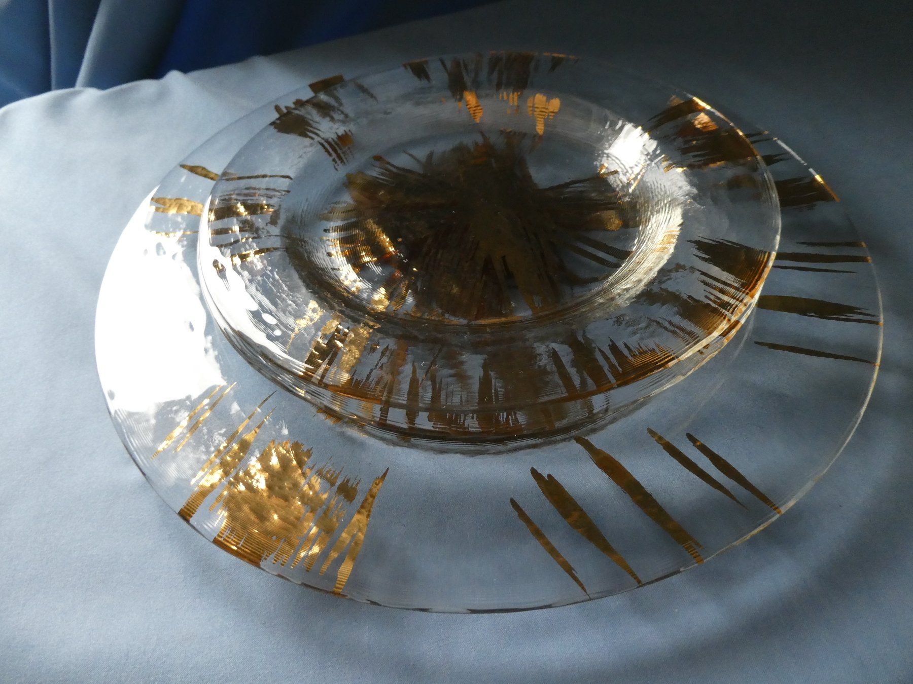 Piatti: Teller Glas goldene Struktur – Usato da Tann venduto da Charly65