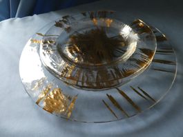 Teller Glas goldene Struktur