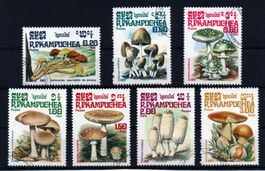 Kambodscha 7 Briefmarken Pilze o