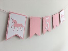 Girlande Einhorn rosa individualisierbar