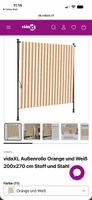 vidaXL Outdoor Blind Orange White 200x270 cm Used