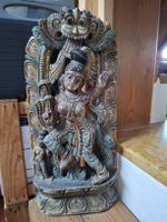 Holzskulptur Gottheit Hindu Nepal Handarbeit