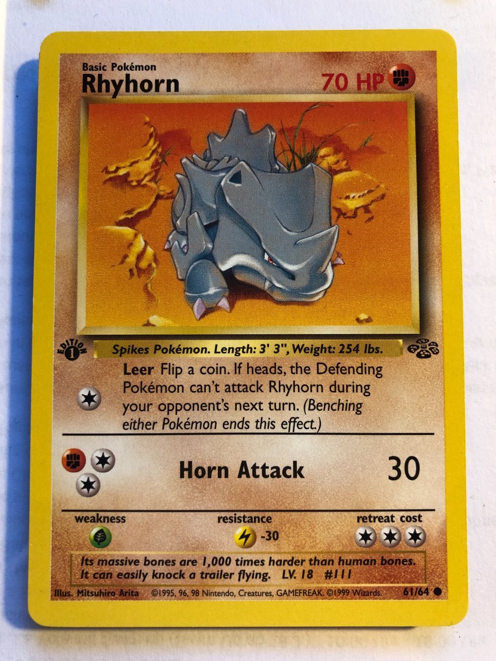 Sammelbilder & Trading cards: Rhyhorn 1st Jungle - MINT - ab 1.- – Gebraucht aus Giubiasco von dan_pr8b