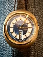 Montre Orano NOS Swiss Automatique day date bleue vintage