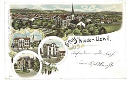 Gruss aus Nieder-Uzwil (SG) Bank - Villa - Litho - 1900