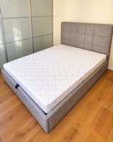 Polsterbett 150 × 210 cm inkl. Bambus-Matratze & Stauraum – 
