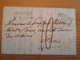 Vorphila Brief Geneve nach Paris 1828 Zustand gemäss Bilder