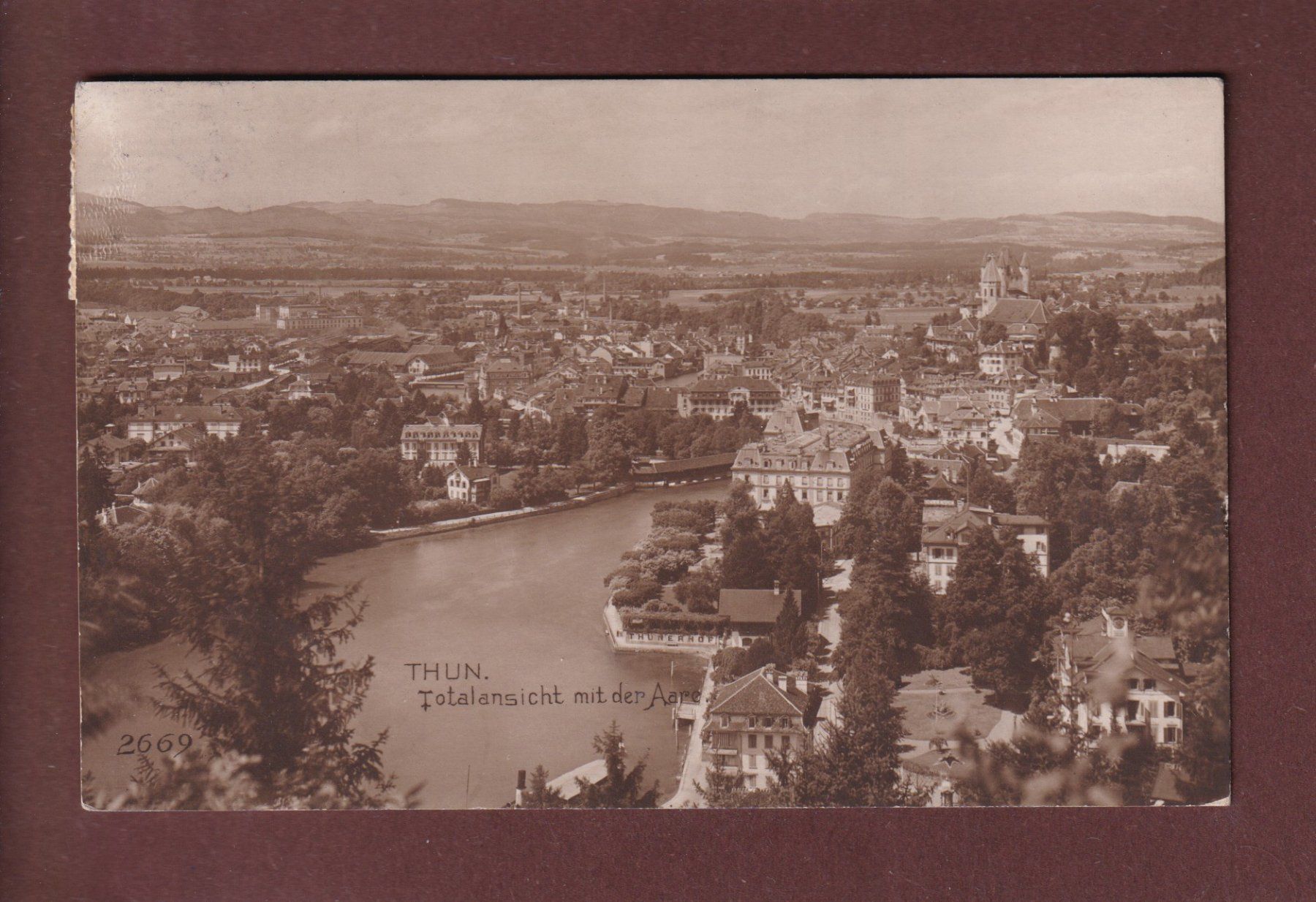Cartoline postali: THUN - Totalansicht - 1917 – Usato da Pully venduto da nicecards