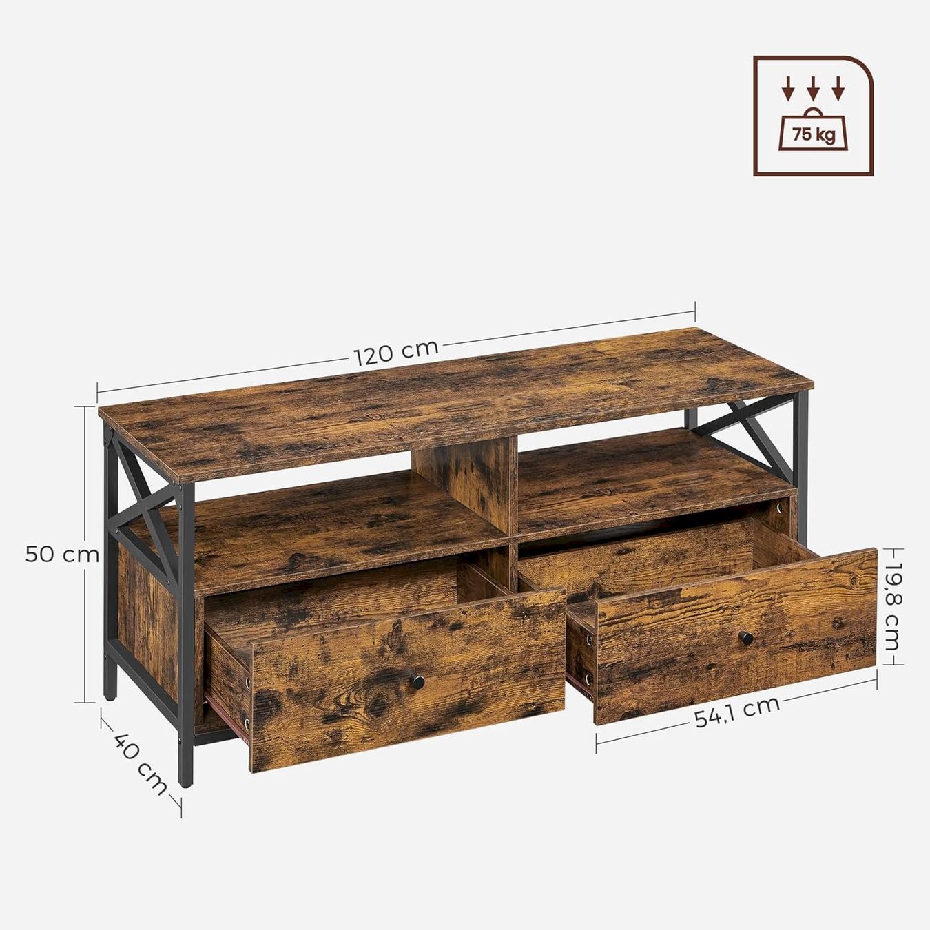 Altro materiale per ufficio: VASAGLE Fernsehtisch 120x40x50cm – Nuovo e nell'imballaggio originale da Bottighofen venduto da zaap 2