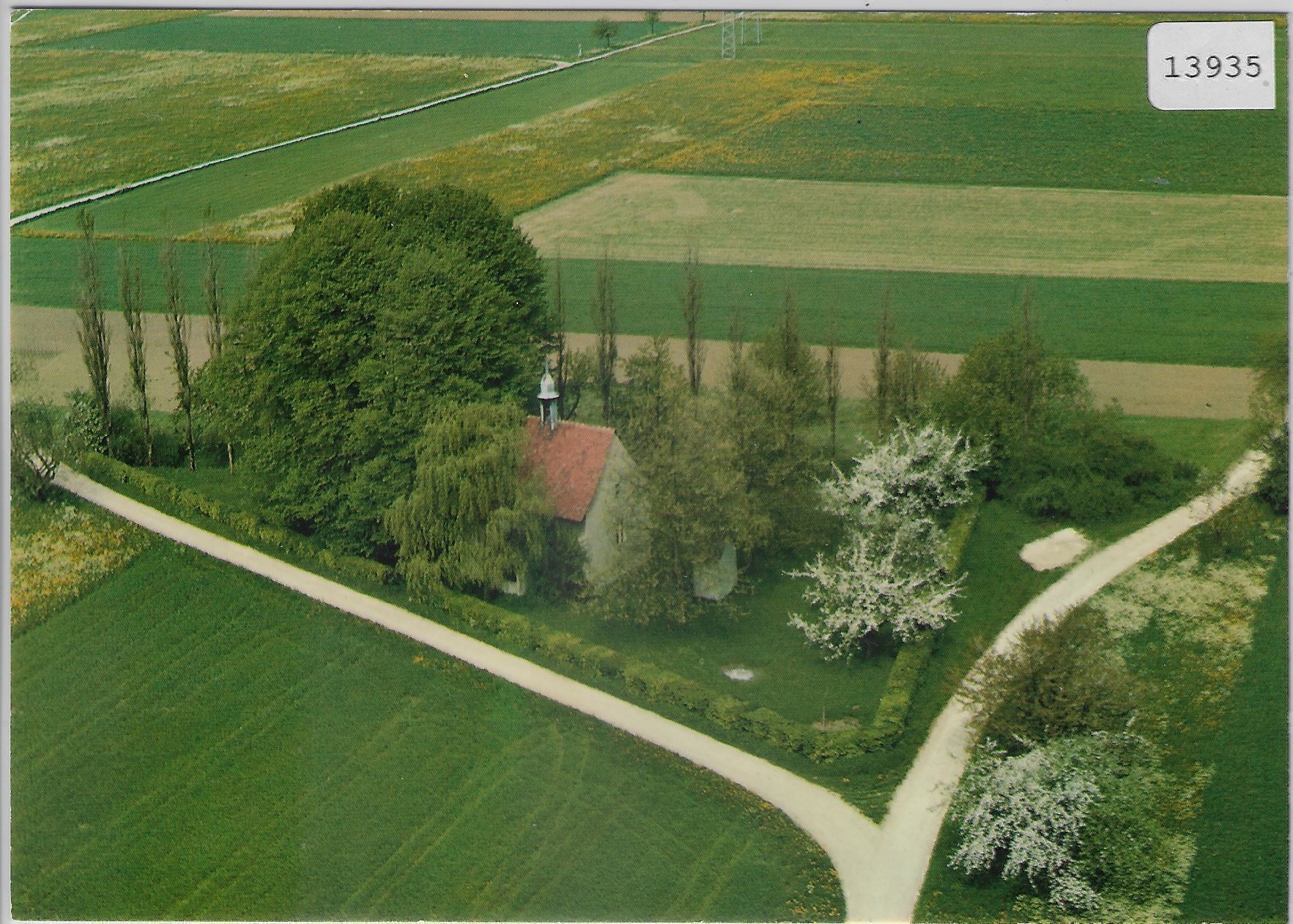 Ansichtskarten: Flugaufnahme kapelle St. Peter – Antik aus Ettingen von Kartenplanet