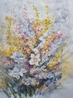 MARLENE PETER ORIGINAL AQUARAELL SIGNIERT AUF FESTEM PAPIER