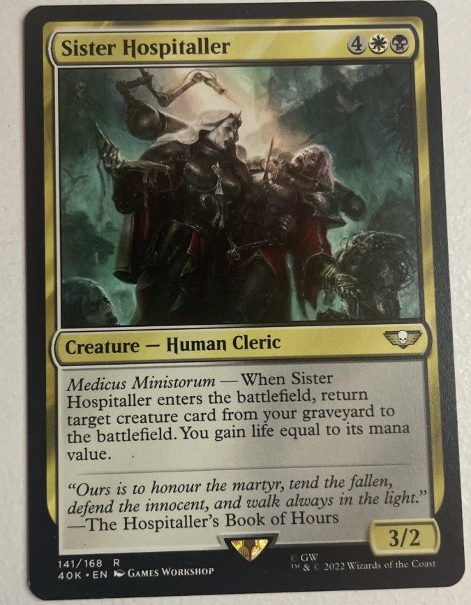 Magic The Gathering Carte collezionabili: Sister Hospitaller - Warhammer 40K - MtG - EN – Usato da Bolligen venduto da Gurkenfeld