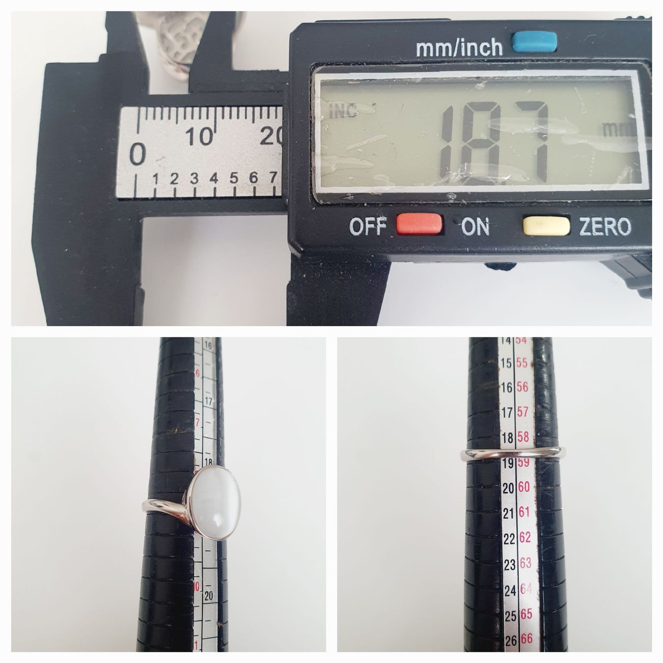 Anelli: Silber Ring 925 mit helle Stein Grösse 18.7 mm – Nuovo (secondo la descrizione) da Kreuzlingen venduto da Wunderkiste123 9