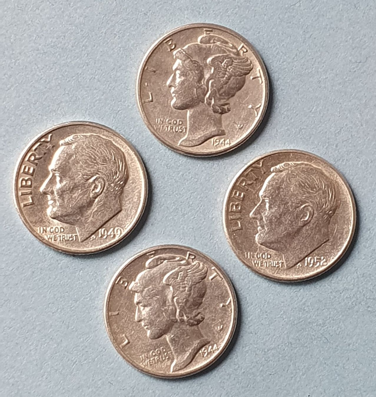 Tutti le monete: 4 Stk.  USA "ONE DIME" / Silber 900 – Usato da Arni AG venduto da brarni