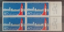 3962) 313, Flughafen Zürich im 4-Block postfrisch