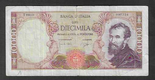 Banconote: Italien  -   10.000  Lire  Gebraucht – Usato da Gordola venduto da coinsandnotes