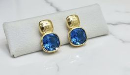 Boucles d’oreilles 1,3 X 2,4plaquées pierres bleues royal