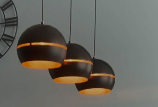 Lampadari & plafoniere: Pendelleuchte/Hängeleuchte schwarz mit goldener Innenseite – Usato da Nottwil venduto da amb2206 2