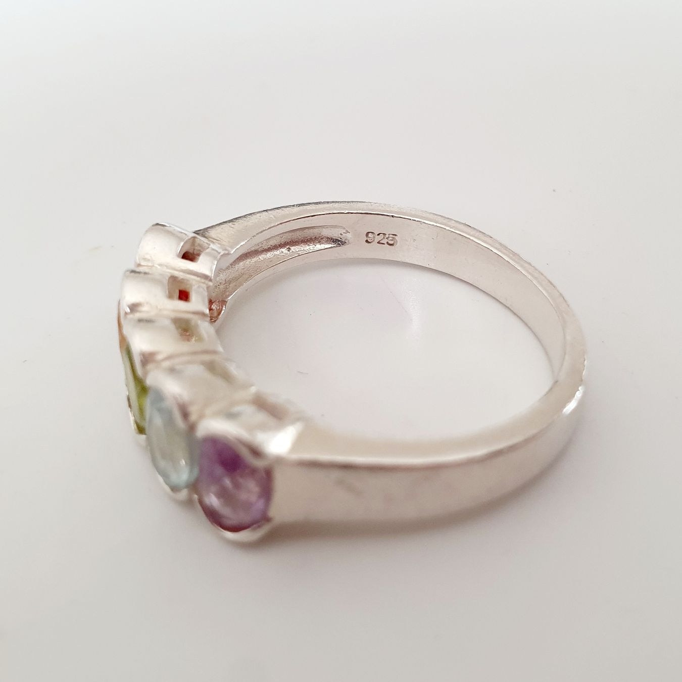 Anelli: Silberschmuck Ring mit 5 bunten Steinen Grösse 19,6 – Usato da Kreuzlingen venduto da Wunderkiste123 6