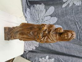 Antike Madonna mit Kind aus Holz