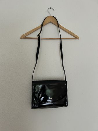 Sac à bandoulière Bally cuir verni noir