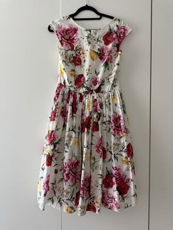 Dolce & Gabbana Kleid Blumenmuster Grösse 42 Baumwolle neu