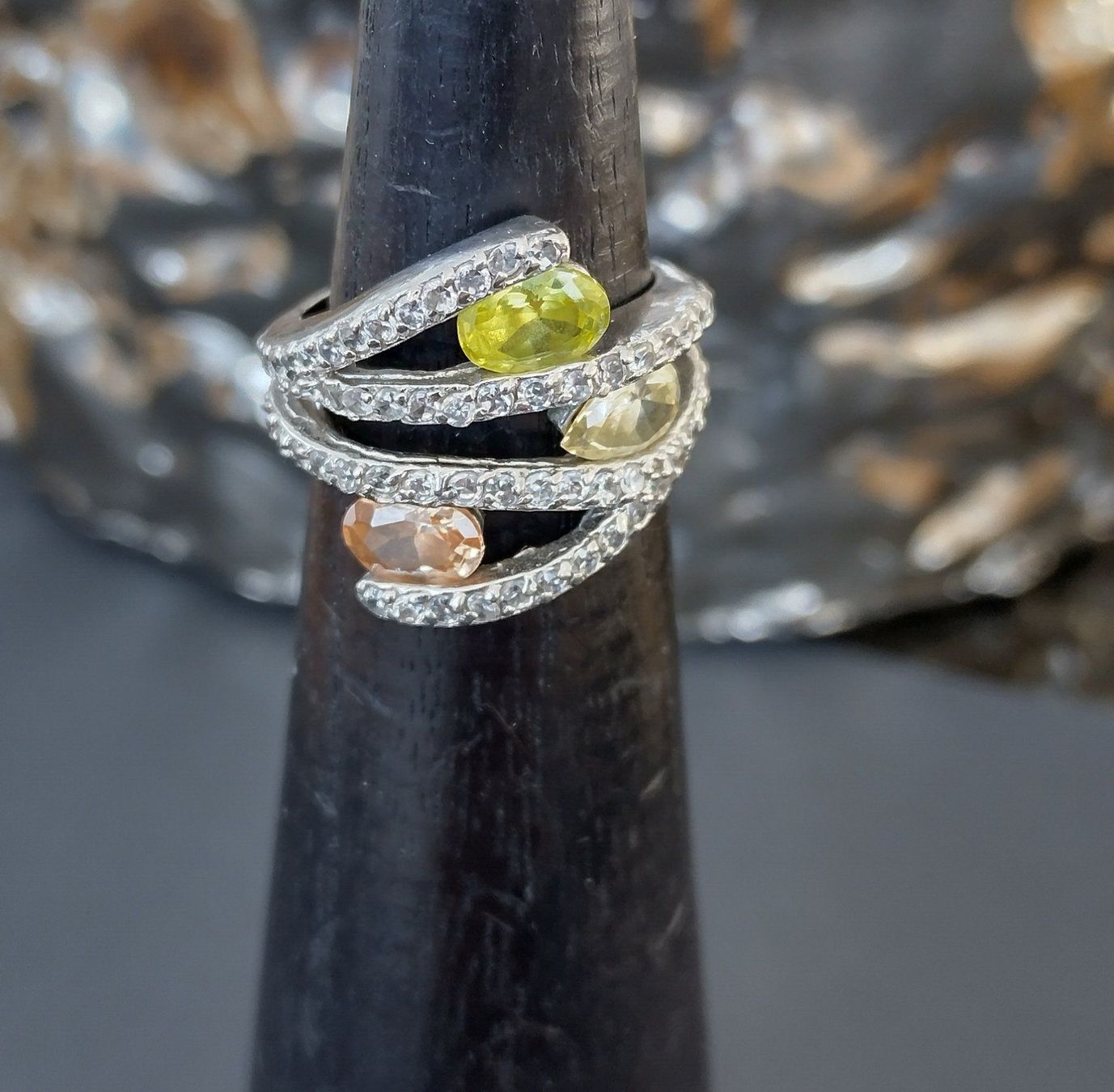 Anelli: COCKTAIL RING IN 925 SILBER – Usato da Romanshorn venduto da Glitzer-Paradies