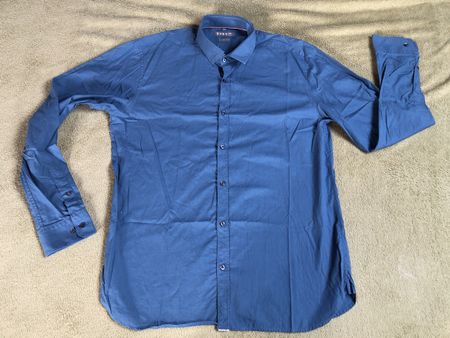 Herrenhemd Yves Gr. XL blau Slim Fit Baumwolle